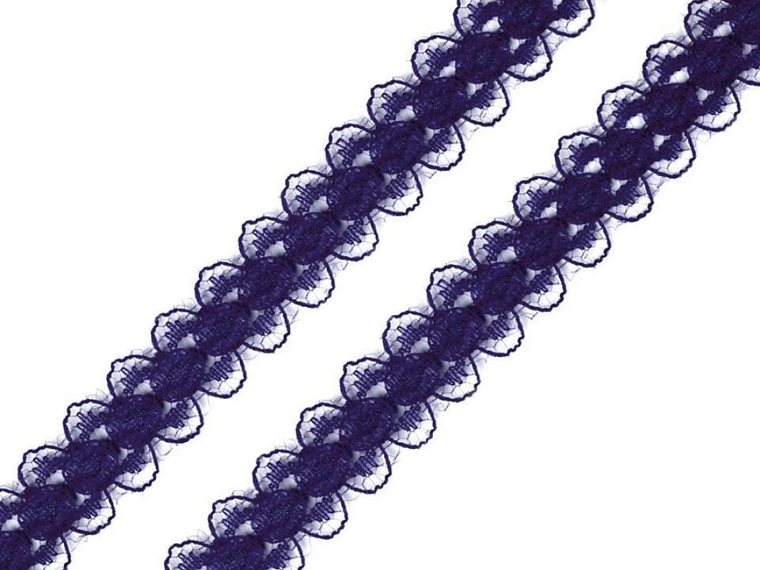 Synthetische Spitze dunkelblau Breite 14 mm